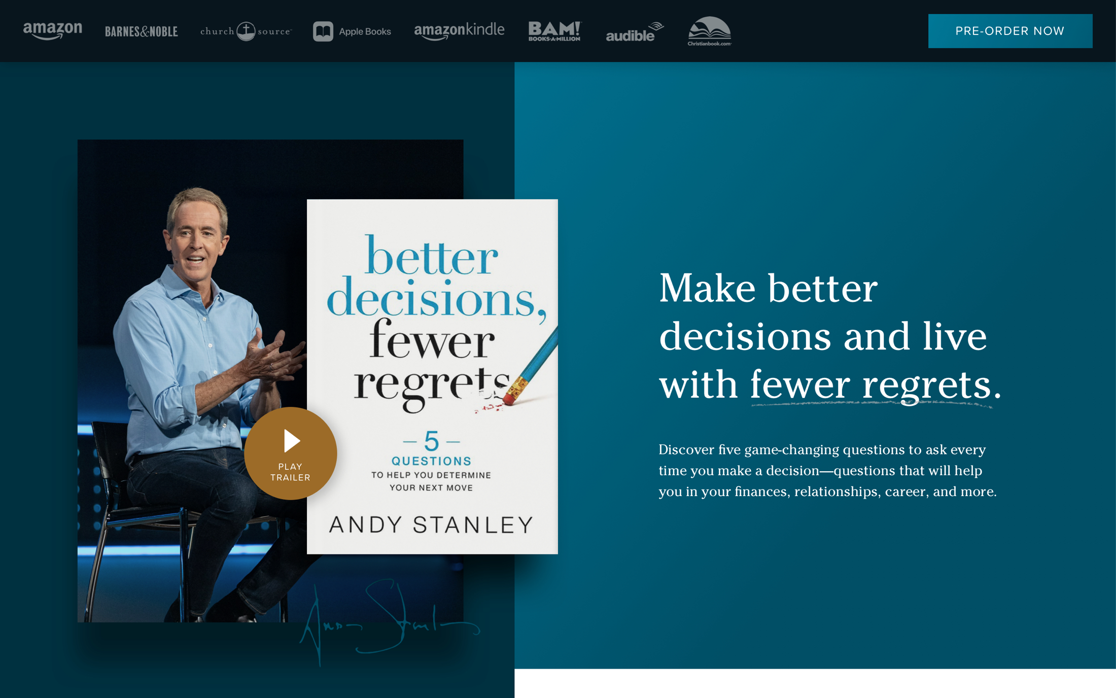 Image of Andy Stanley's homepage header