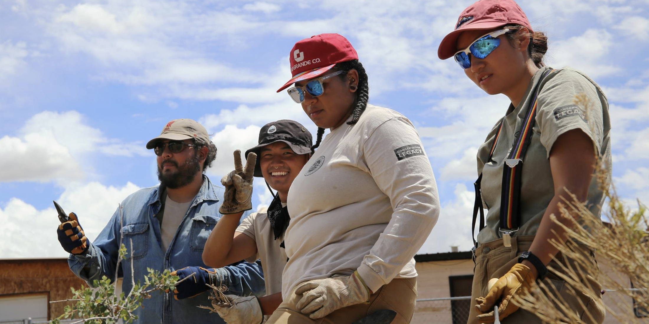 Conservation Legacy conservation corps team looking over recently completed work