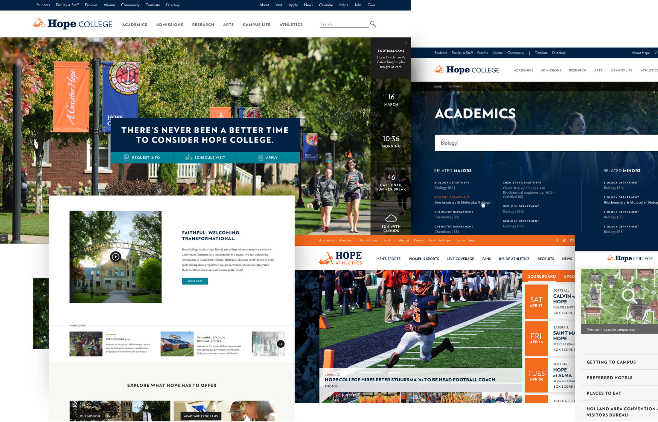 Montage of Hope College website images