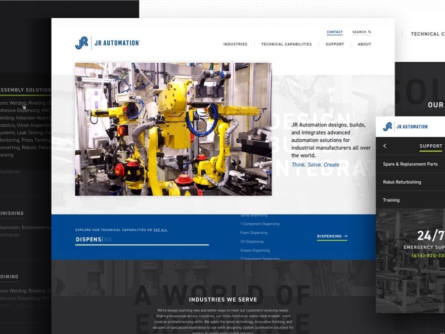 Screenshot of the JR Automation website