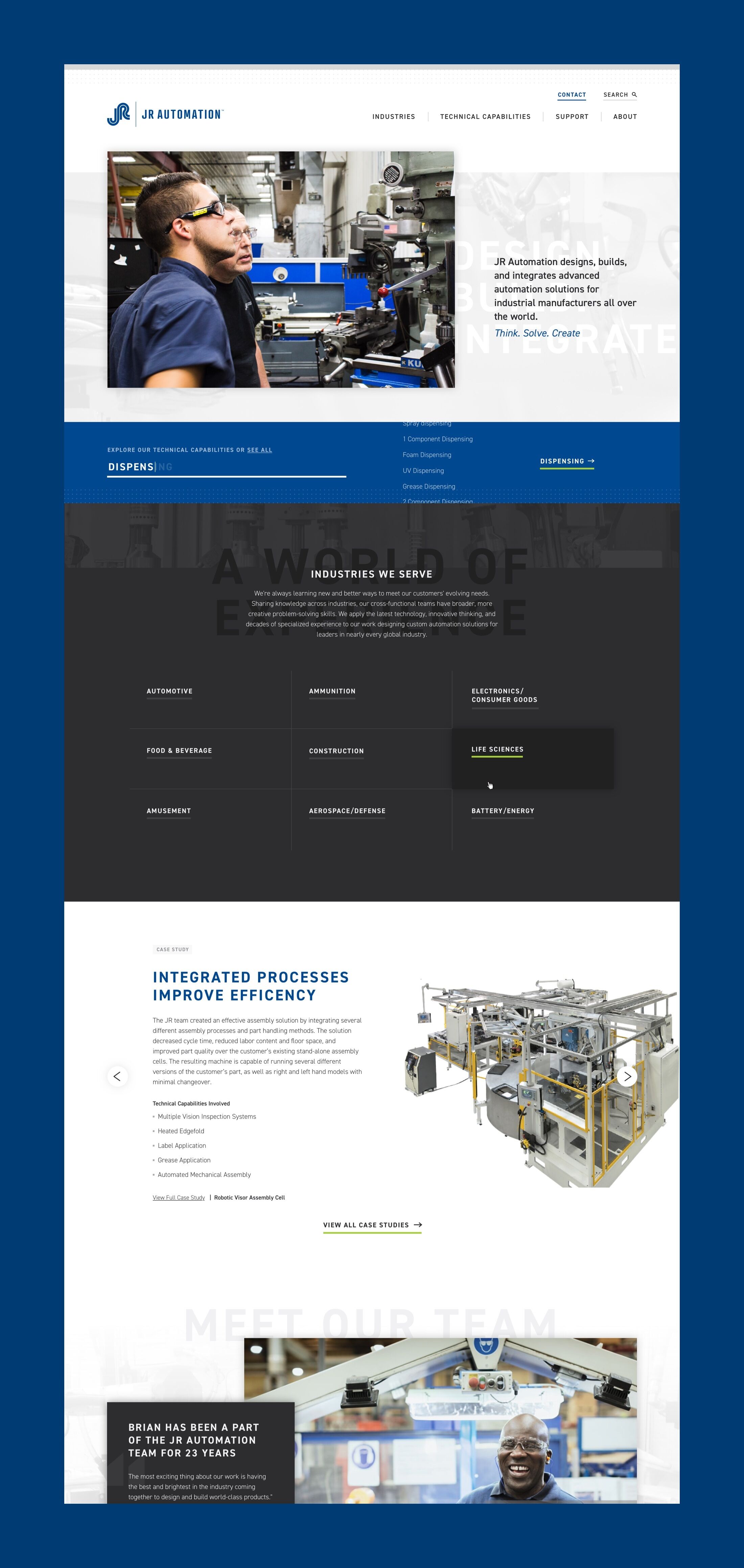 JR Automation Homepage Mockup