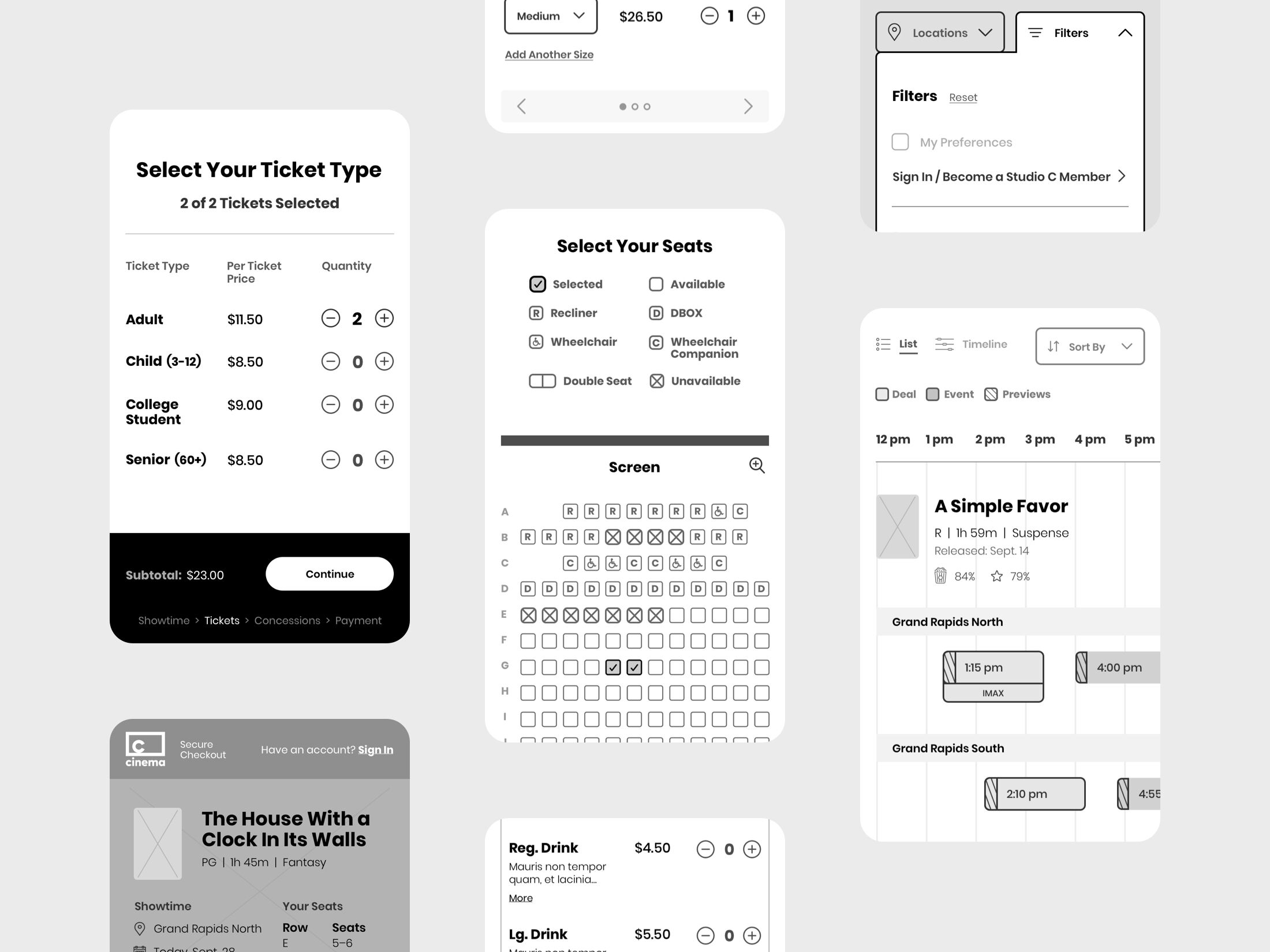 Wireframe prototype produced for user testing