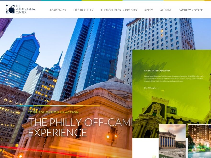 Screenshot of The Philadelphia Center website